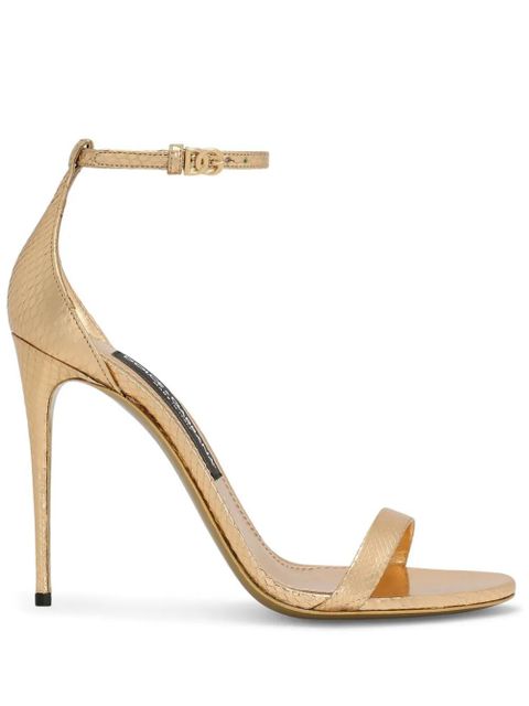 Dolce & Gabbana 105mm Keira leather sandals - Gold - zdjęcie produktu nr 1