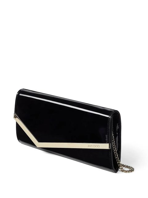 Jimmy Choo Emmie patent leather clutch bag - Black