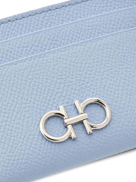 Ferragamo Gancini leather credit card holder - Blue - zdjęcie produktu nr 2