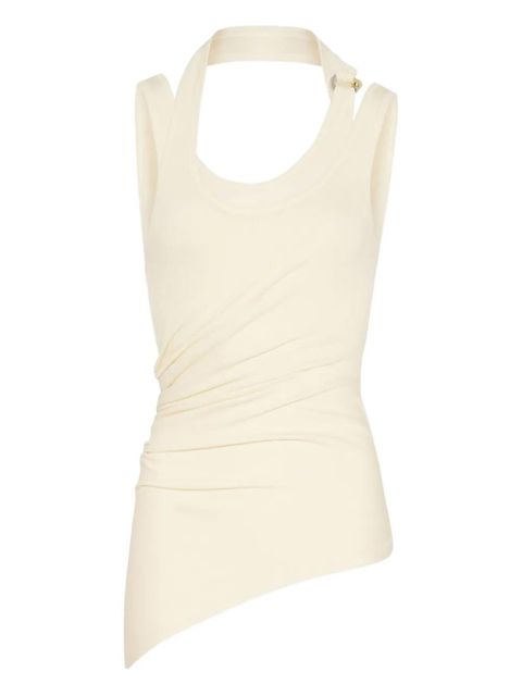 Jean Paul Gaultier twisted double-layer tank top - Neutrals - zdjęcie produktu nr 1