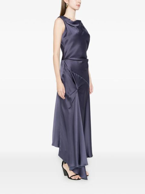 Victoria Beckham draped asymmetric dress - Blue