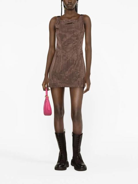 Marine Serre Regenerated moire minidress - Brown