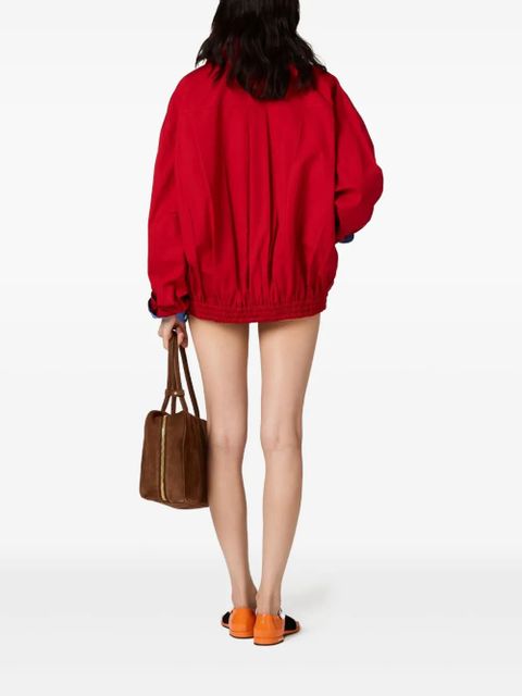 Miu Miu poplin bomber jacket - Red - zdjęcie produktu nr 2