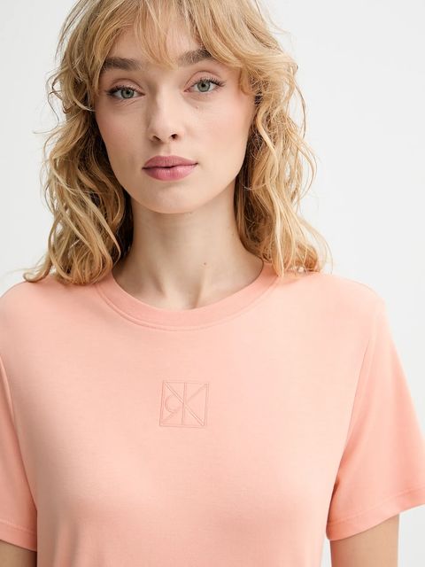 Calvin Klein t-shirt bawełniany damski kolor pomarańczowy LV044D201G