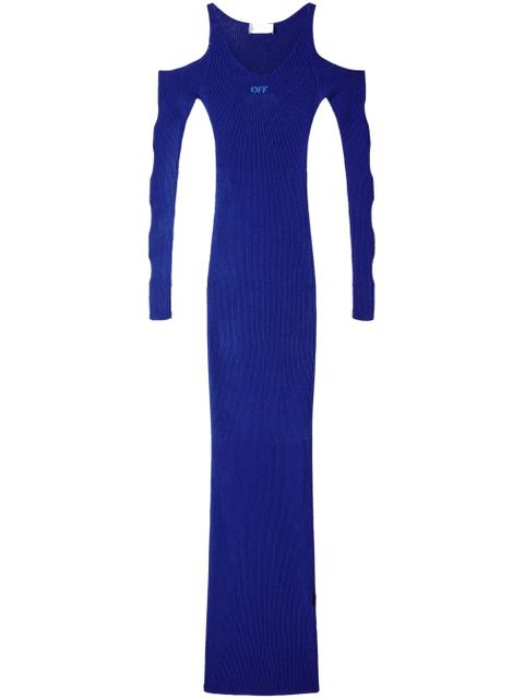 Off-White ribbed cut-out dress - Blue - zdjęcie produktu nr 1