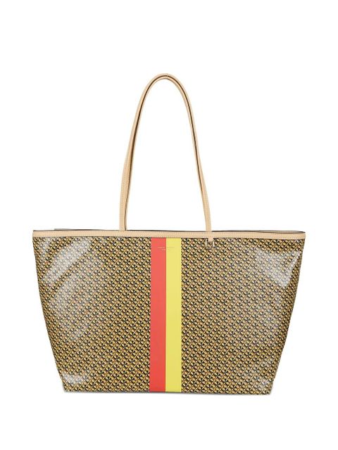 Tory Burch The Racer striped-detail tote bag - Brown - zdjęcie produktu nr 1