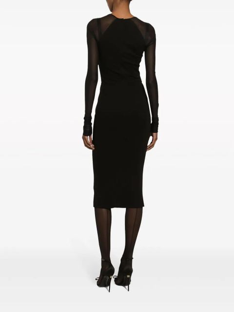 Dolce & Gabbana tulle-sleeve midi dress - Black - zdjęcie produktu nr 2
