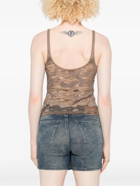 Diesel lace-panelled top - Brown