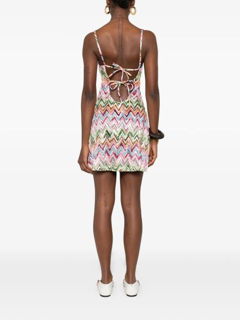 Missoni square-neck mini dress - White