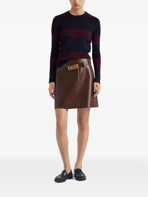 Prada belted leather miniskirt - Brown - zdjęcie produktu nr 2