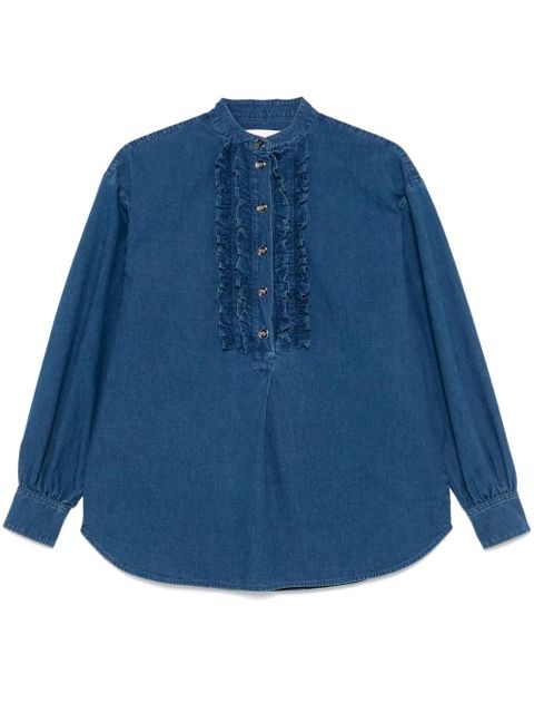 Valentino Garavani ruffled-detail shirt - Blue - zdjęcie produktu nr 1