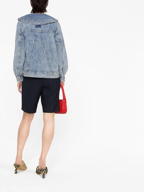 GANNI Peter Pan-collar denim jacket - Blue
