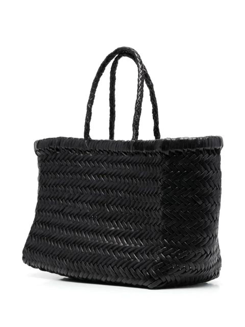 DRAGON DIFFUSION Triple Jump Small woven leather tote - Black