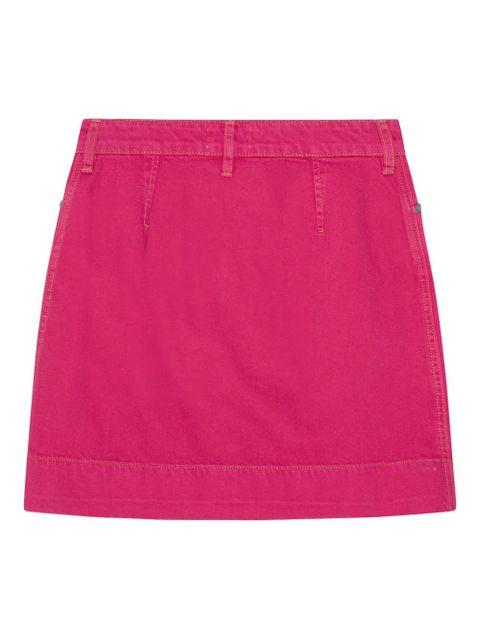GANNI button-front denim skirt - Pink