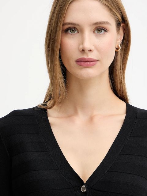 Morgan kardigan damski kolor czarny lekki MENTHI