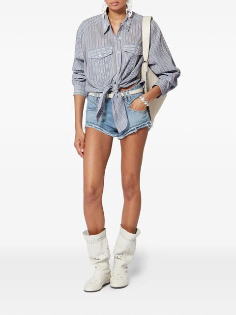 MARANT ÉTOILE Nath striped flap-pocket shirt - Blue - zdjęcie produktu nr 2