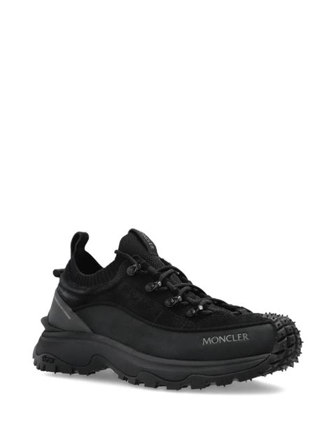 Moncler knitted-panel lace-up trainers - Black