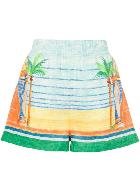 Casablanca Day of Victory linen shorts - Blue - zdjęcie produktu nr 1