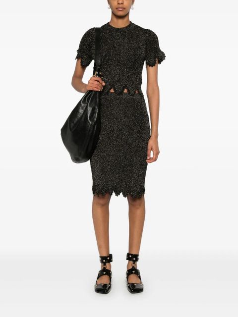 Chloé scallop knitted midi skirt - Black