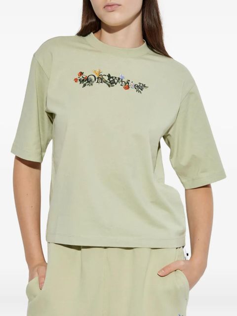 Off-White floral embroidered T-shirt - Green