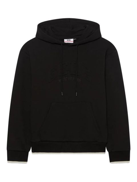 GCDS logo-embossed hoodie - Black