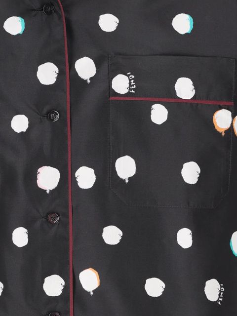 FENDI polka-dot piped shirt - Black