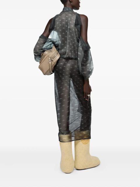 Acne Studios star-print cold-shoulder dress - Grey - zdjęcie produktu nr 2