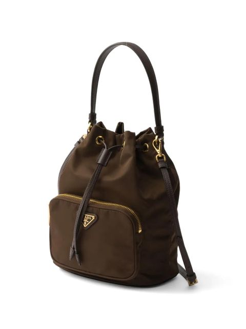 Prada Duet Re-Nylon bucket bag - Brown
