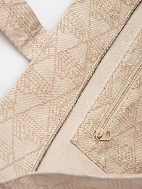 Lacoste torebka bawełniana kolor beżowy NU4994PB