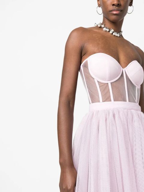 Alexander McQueen strapless boned-bodice dress - Pink