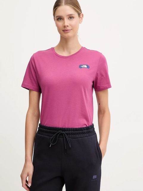 The North Face t-shirt Outdoor Graphic damski kolor różowy NF0A8C226EO1