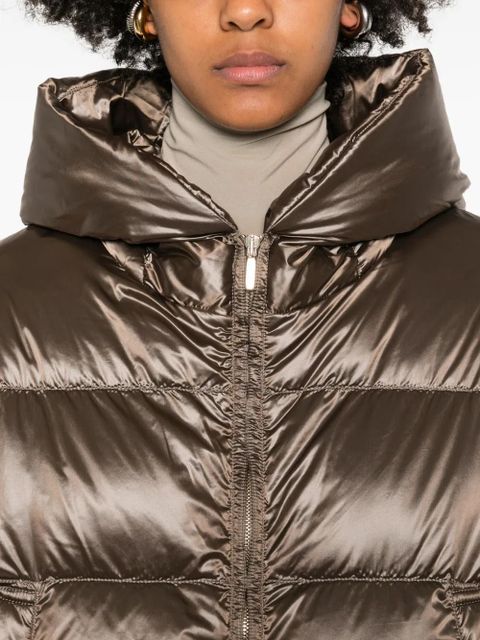 Max Mara Spaceca quilted hooded jacket - Brown