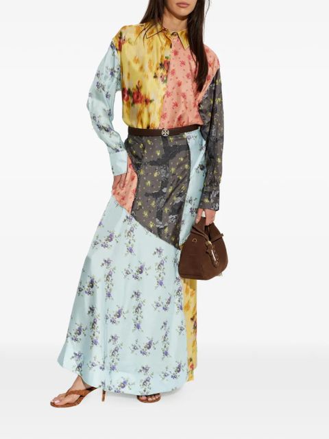 GANNI patchwork floral-print skirt - Blue - zdjęcie produktu nr 2