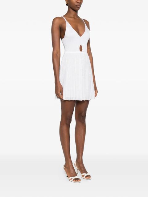Missoni cut-out pleated mini dress - White