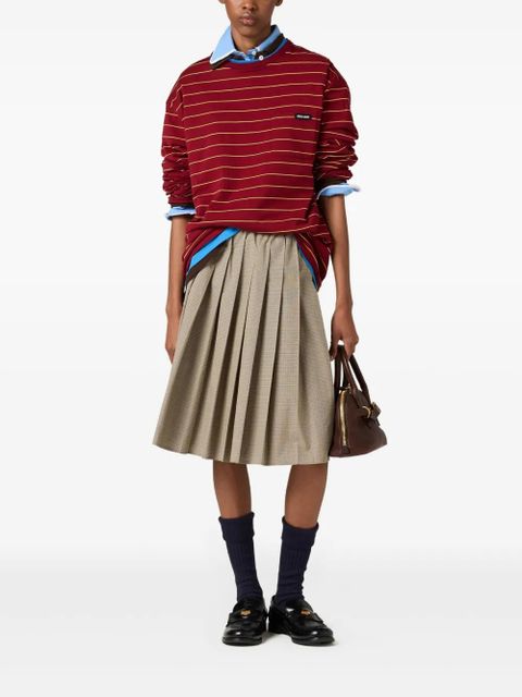 Miu Miu long-sleeved cotton T-shirt - Red - zdjęcie produktu nr 2