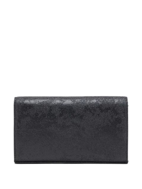 Diesel 1DR logo-plaque glitter wallet - Black