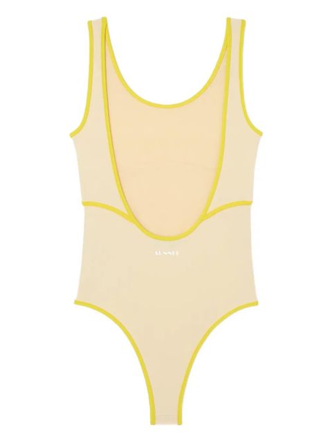 Sunnei contrasting-trim swimsuit - Yellow - zdjęcie produktu nr 2