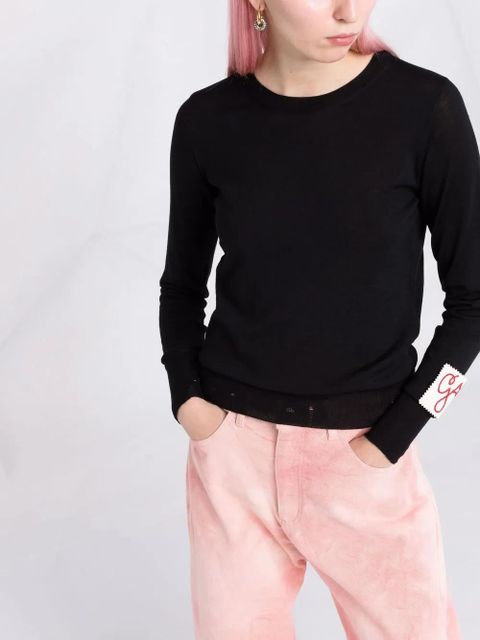 Golden Goose logo-patch wool jumper - Black - zdjęcie produktu nr 2