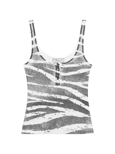 Blumarine zebra-print ribbed top - White - zdjęcie produktu nr 1