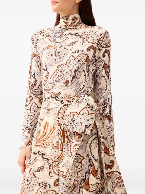 Marie Oliver Eloise paisley-print roll-neck top - Neutrals