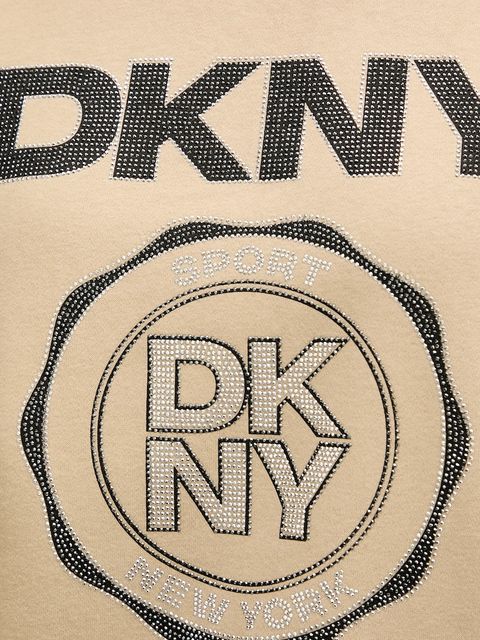 Dkny bluza damska kolor beżowy z nadrukiem DP5T1340