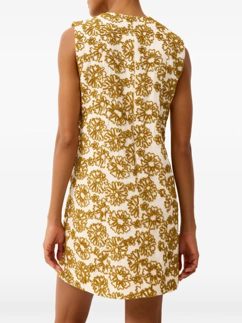 Marie Oliver Yvette floral-embroidered dress - White