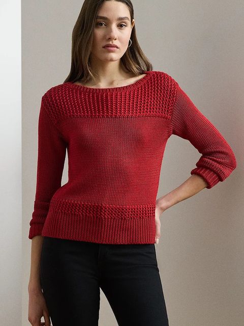Lauren Ralph Lauren sweter damski kolor czerwony - zdjęcie produktu nr 1