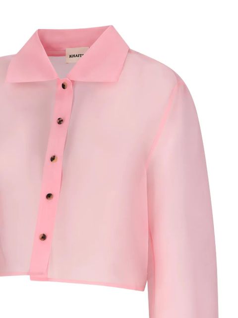 KHAITE Jasen cropped shirt - Pink