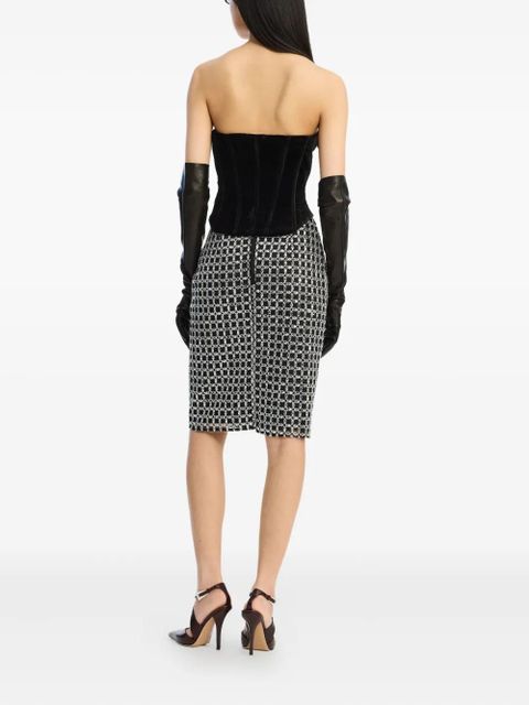 ROTATE BIRGER CHRISTENSEN velvet bustier top - Black