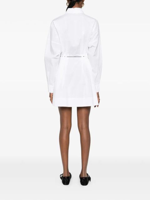 STAUD zip drawstring mini dress - White