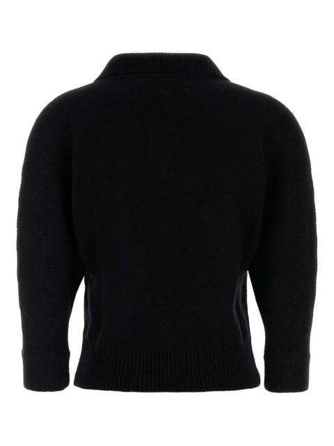 KHAITE cashmere polo shirt - Black - zdjęcie produktu nr 2
