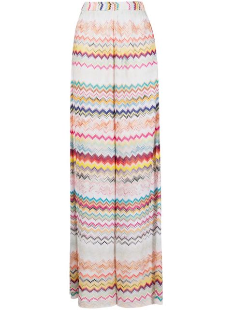 Missoni zigzag wide-leg trousers - Blue - zdjęcie produktu nr 1