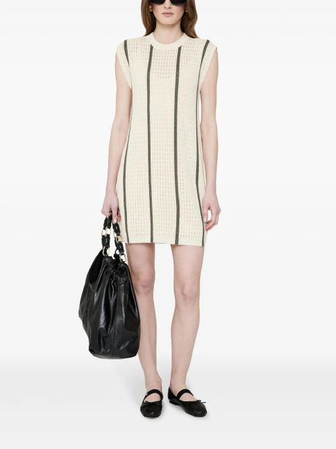 ANINE BING Lanie open-knit minidress - Neutrals