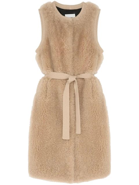 Yves Salomon belted shearling gilet - Neutrals - zdjęcie produktu nr 1